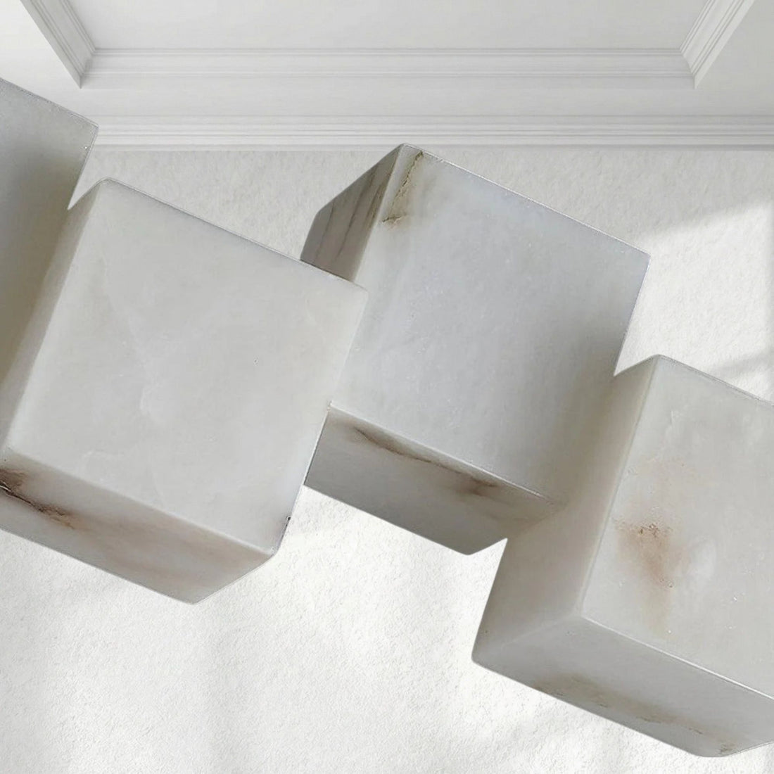 Alabaster Cubic Linear Chandelier