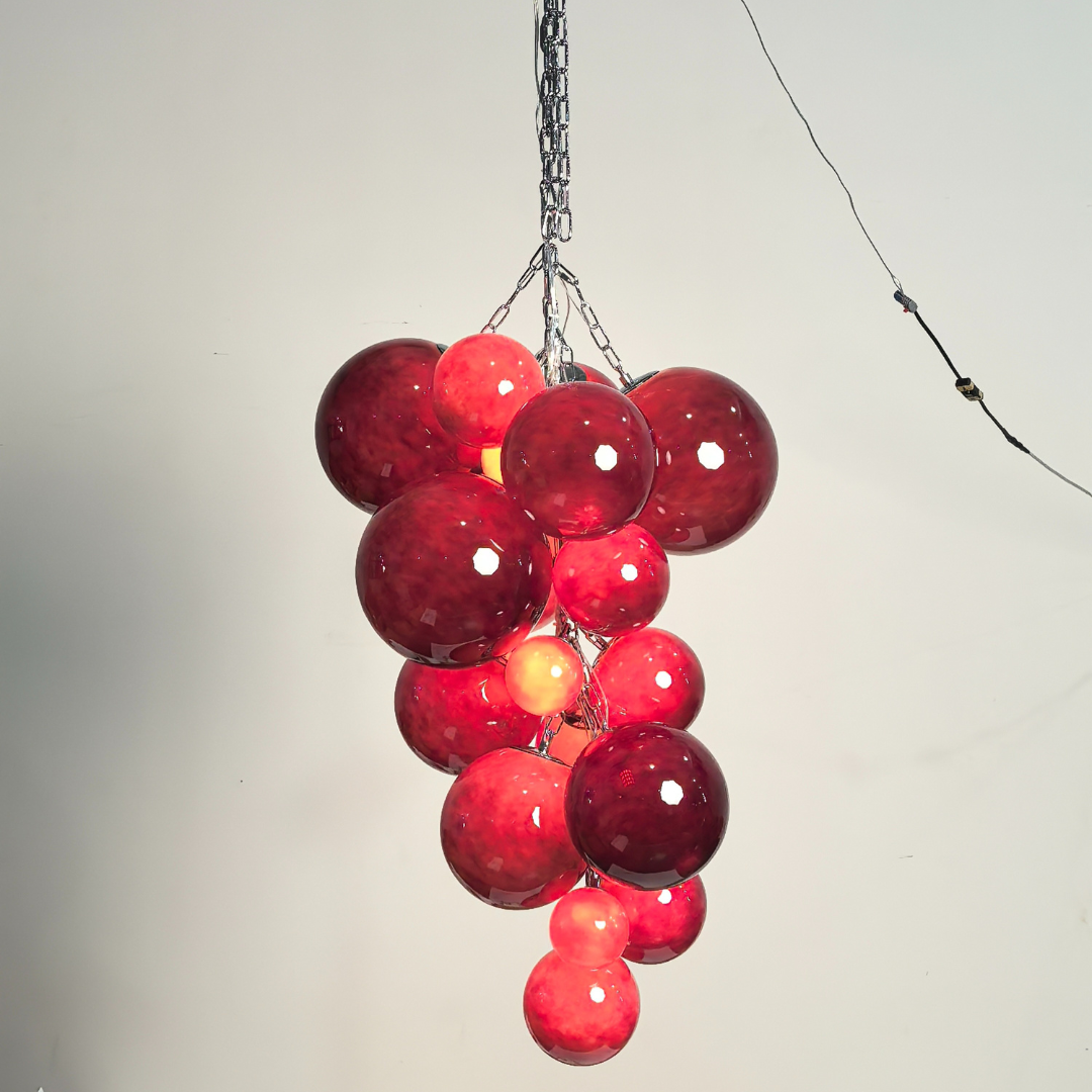 Arhownest "Grapevine" Glass Cluster Chandelier - Nickel Finish - Ø50cm x H90cm