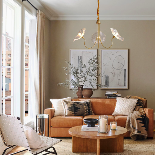 Lotus Leaf Glass Chandelier ∅ 35.4″