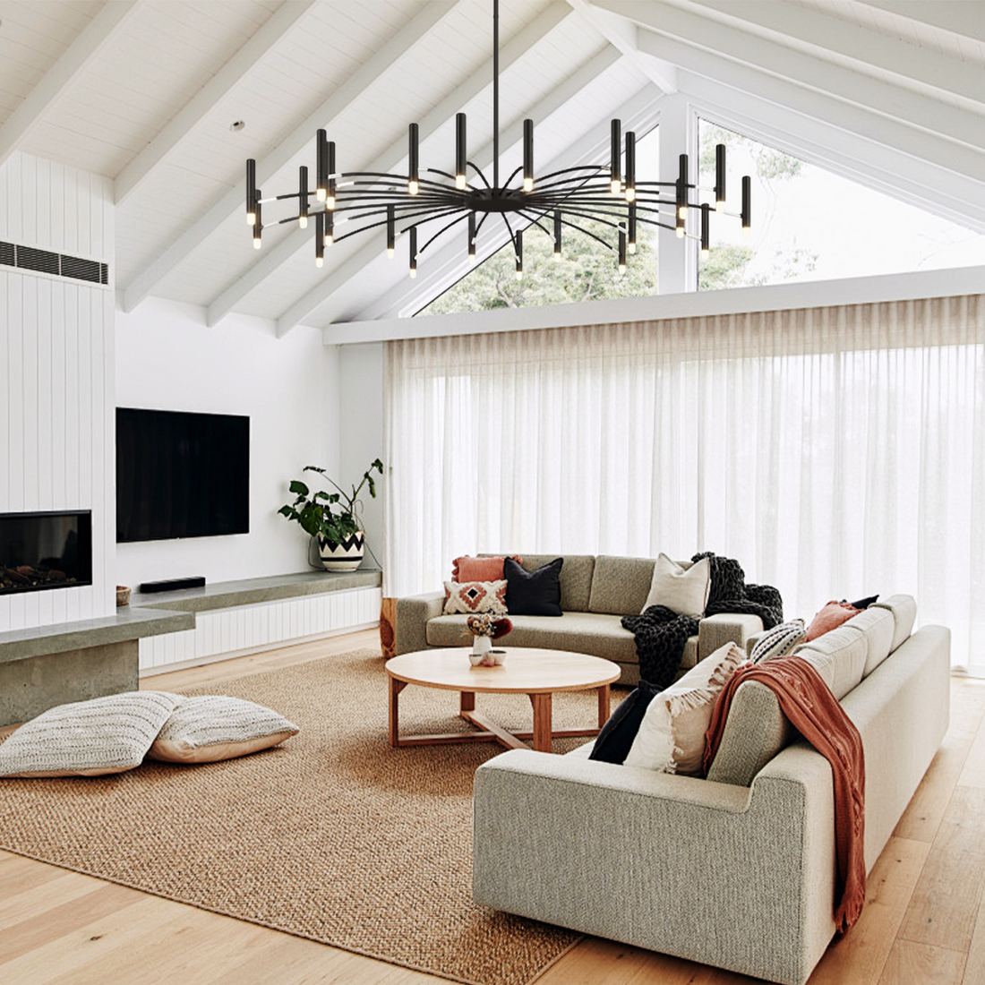 Candle Contemporary Chandelier For Living Room