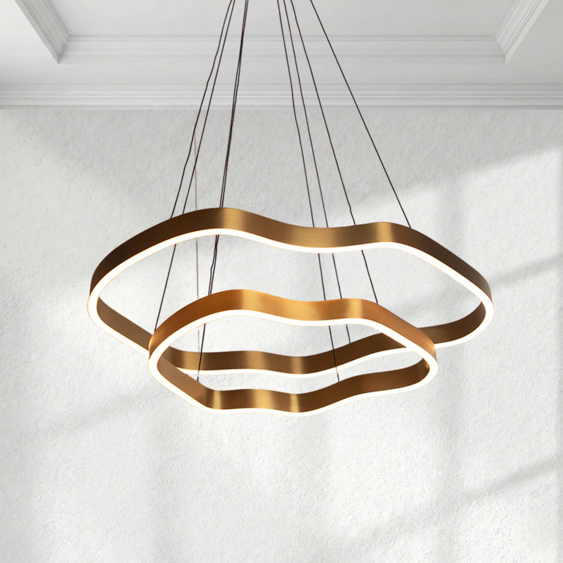 Nimbus Duo Gold Living Room LED Chandelier
