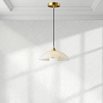 Alabaster Umbrella Pendant 11.8" D 15.7" D