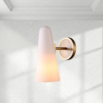 White Porcelain Single Shad Wall Sconce