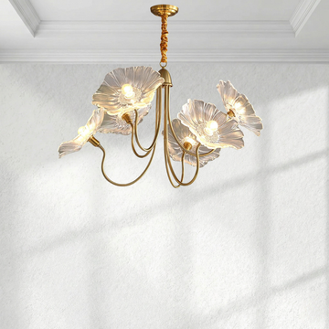 Lotus Glass Chandelier 35.4″