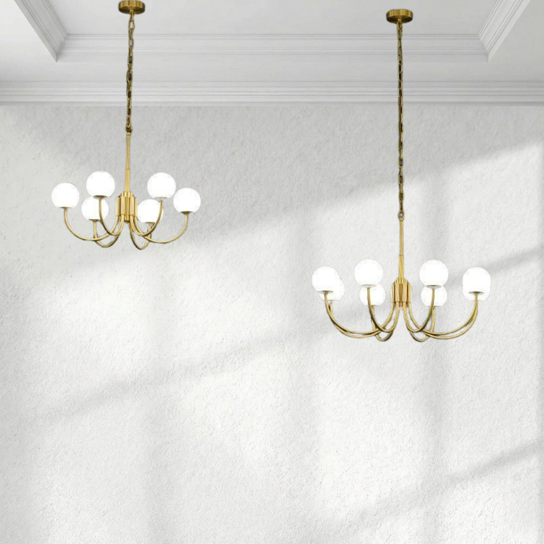Alabaster Brass Chandelier 25.6" 31.5"
