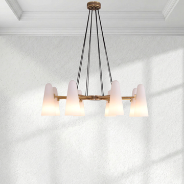 White Porcelain Round Chandelier 8-Lights