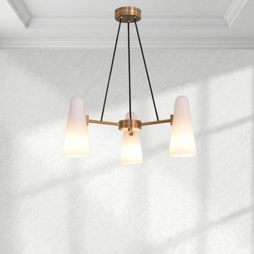 White Porcelain Round Chandelier 3-Lights