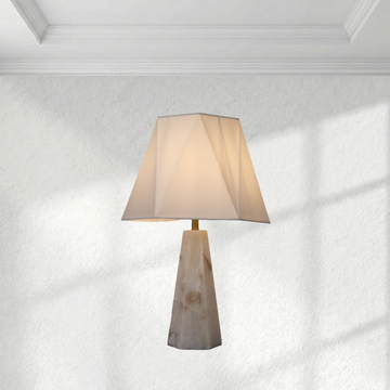 Arhownest Alabaster & Stainless Steel Table Lamp