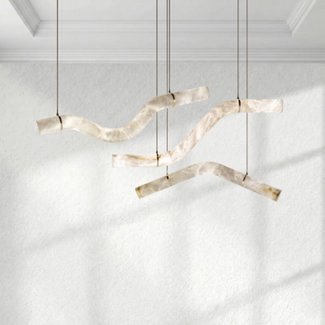 Alabaster Curved Chandelier