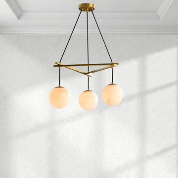 Alabaster Modern Structural Ball Chandelier