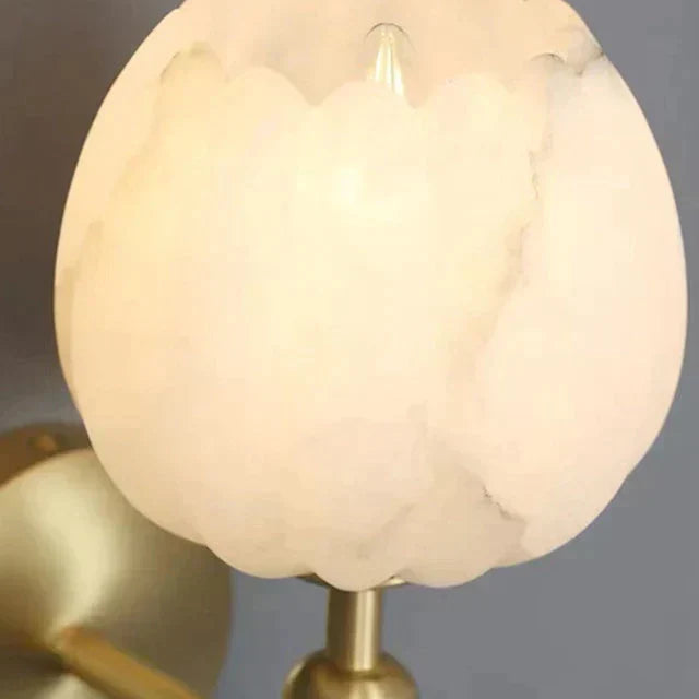 Arhownest Alabaster Tulip Wall Sconce