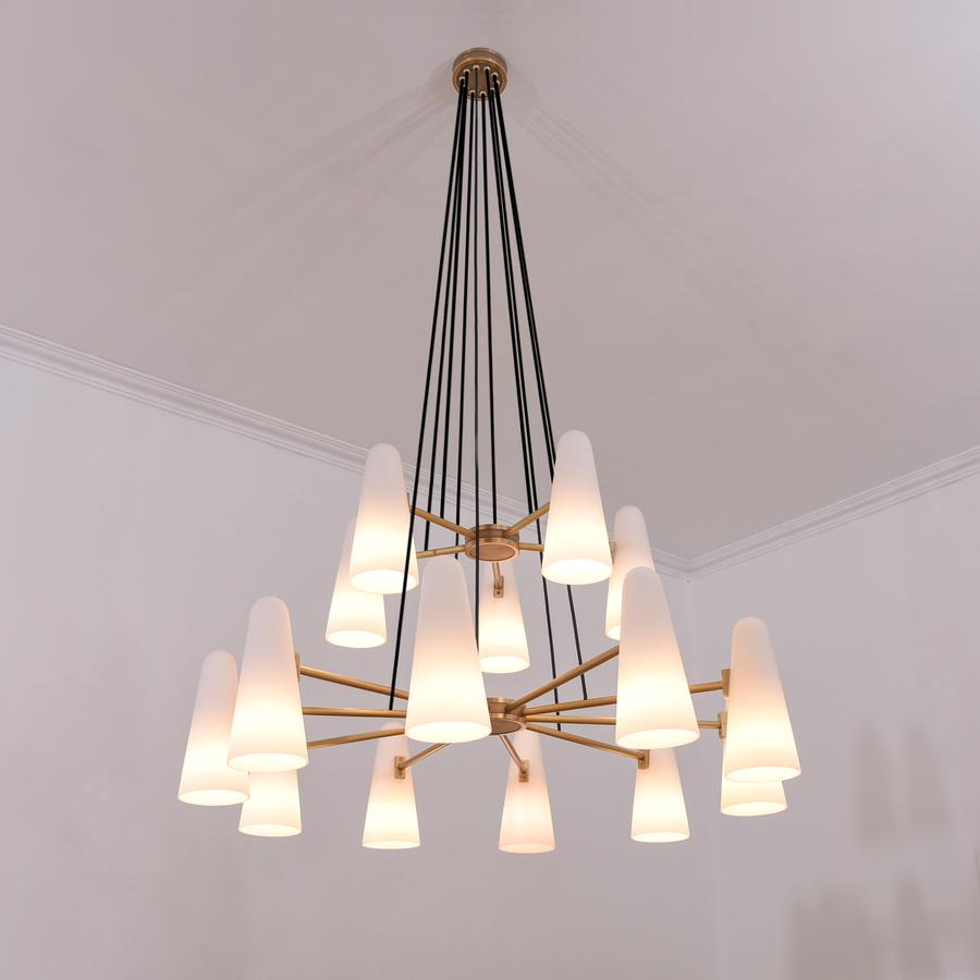 White Porcelain Round Chandelier 2-Tier