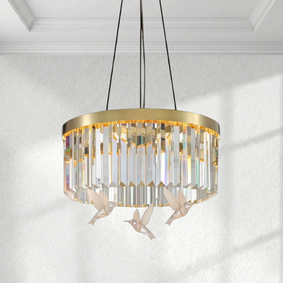 Seraphina Hummingbird Gold LED Chandelier